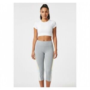 Tangerine Womens Capri Leggings Size Small Gray Colorblock Yoga Pants Active